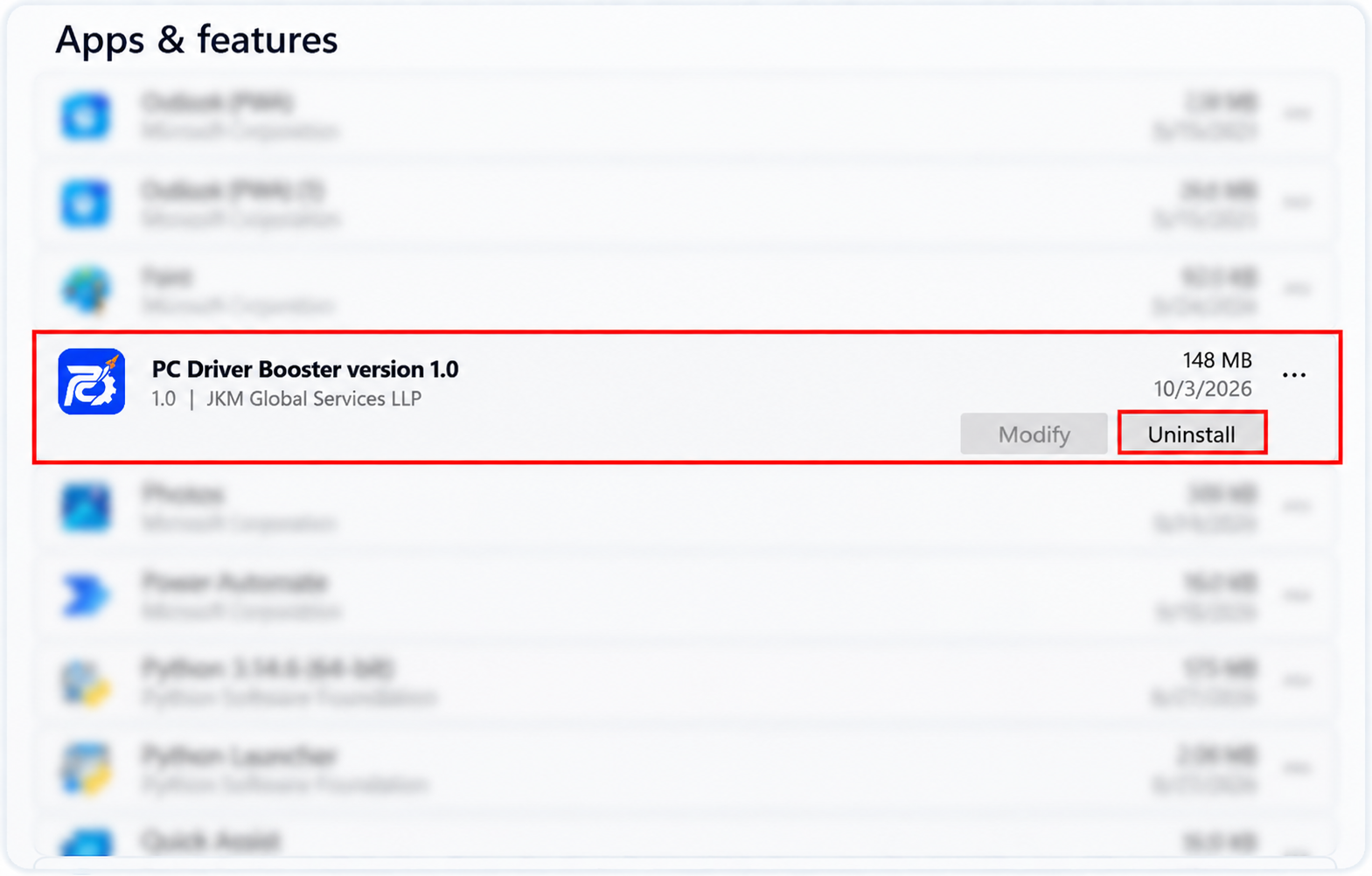 PC Driver Booster uninstall step 3