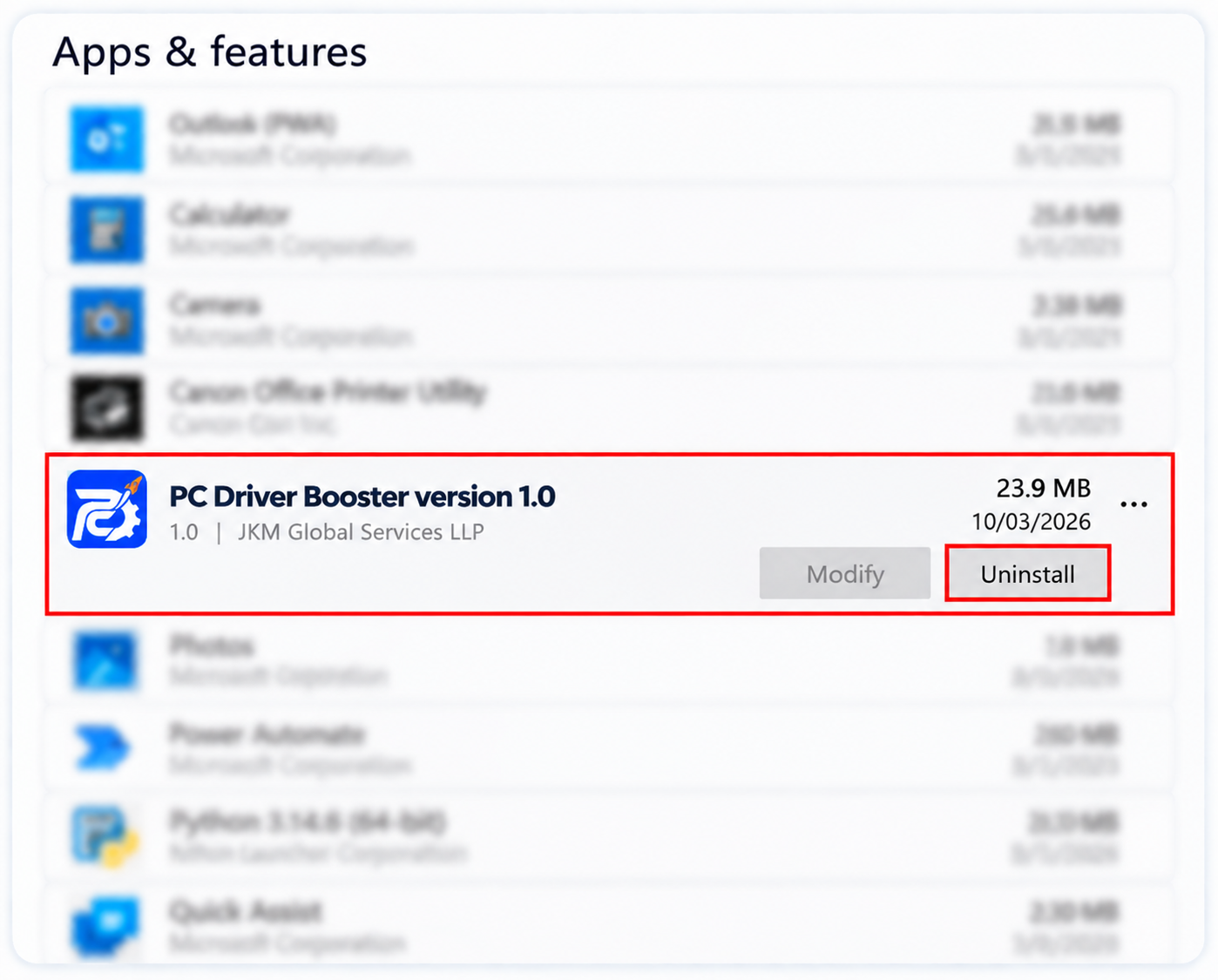 PC Driver Booster uninstall step 4