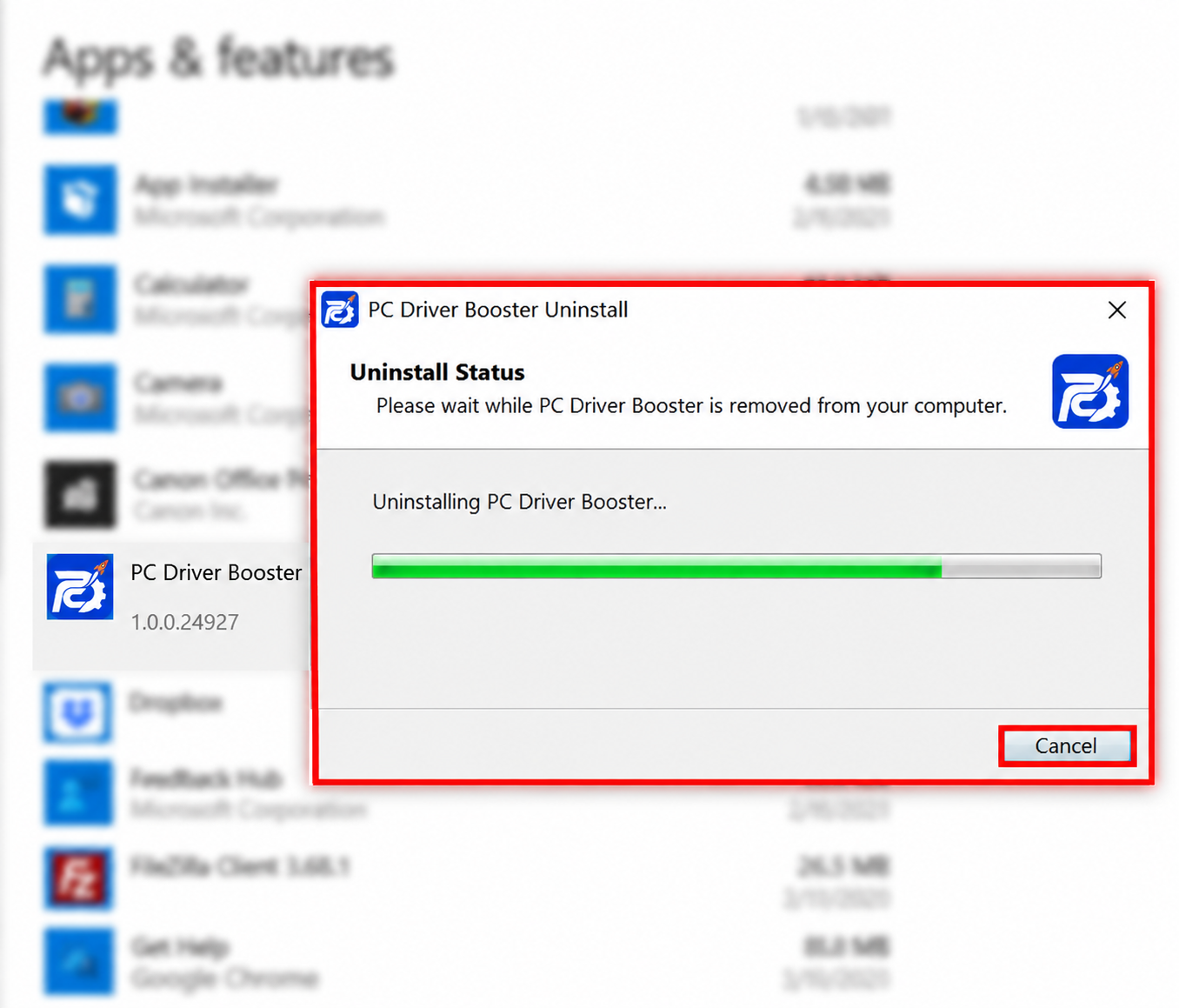 PC Driver Booster uninstall step 6